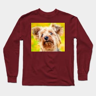 Painting-like Yorkie looking at you Long Sleeve T-Shirt